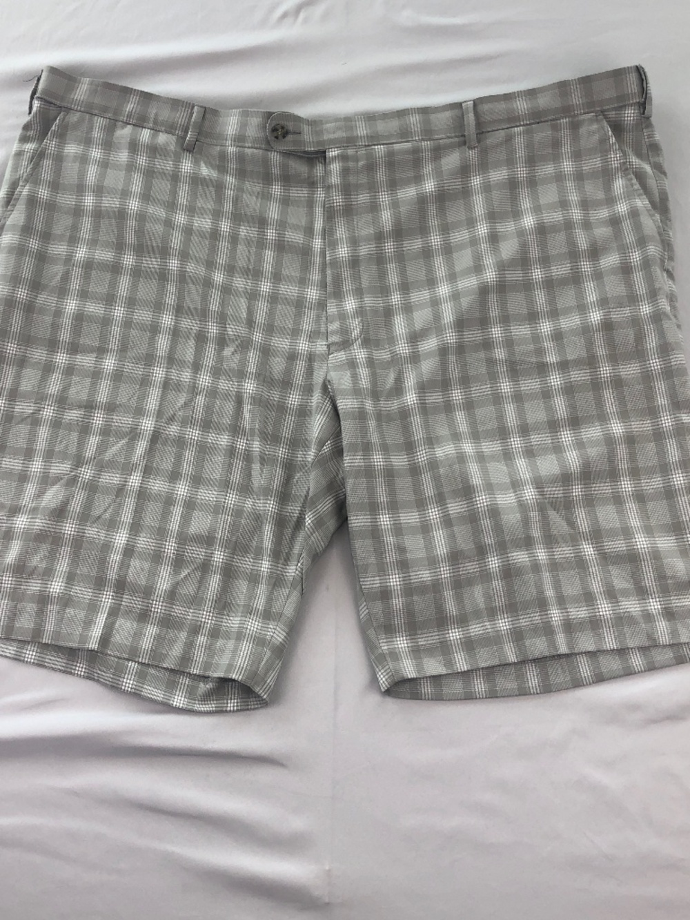 ENRO Golf Shorts Gray & White Plaid Bermuda Performance Fabric Mens Size 50